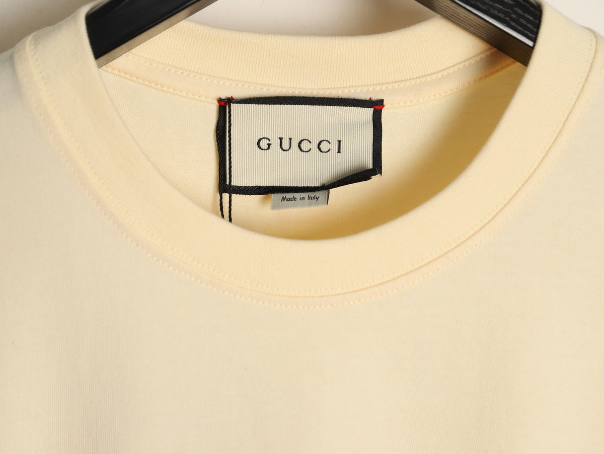 Gucci Cartoon Character Graphic T-Shirt - Pale Yellow