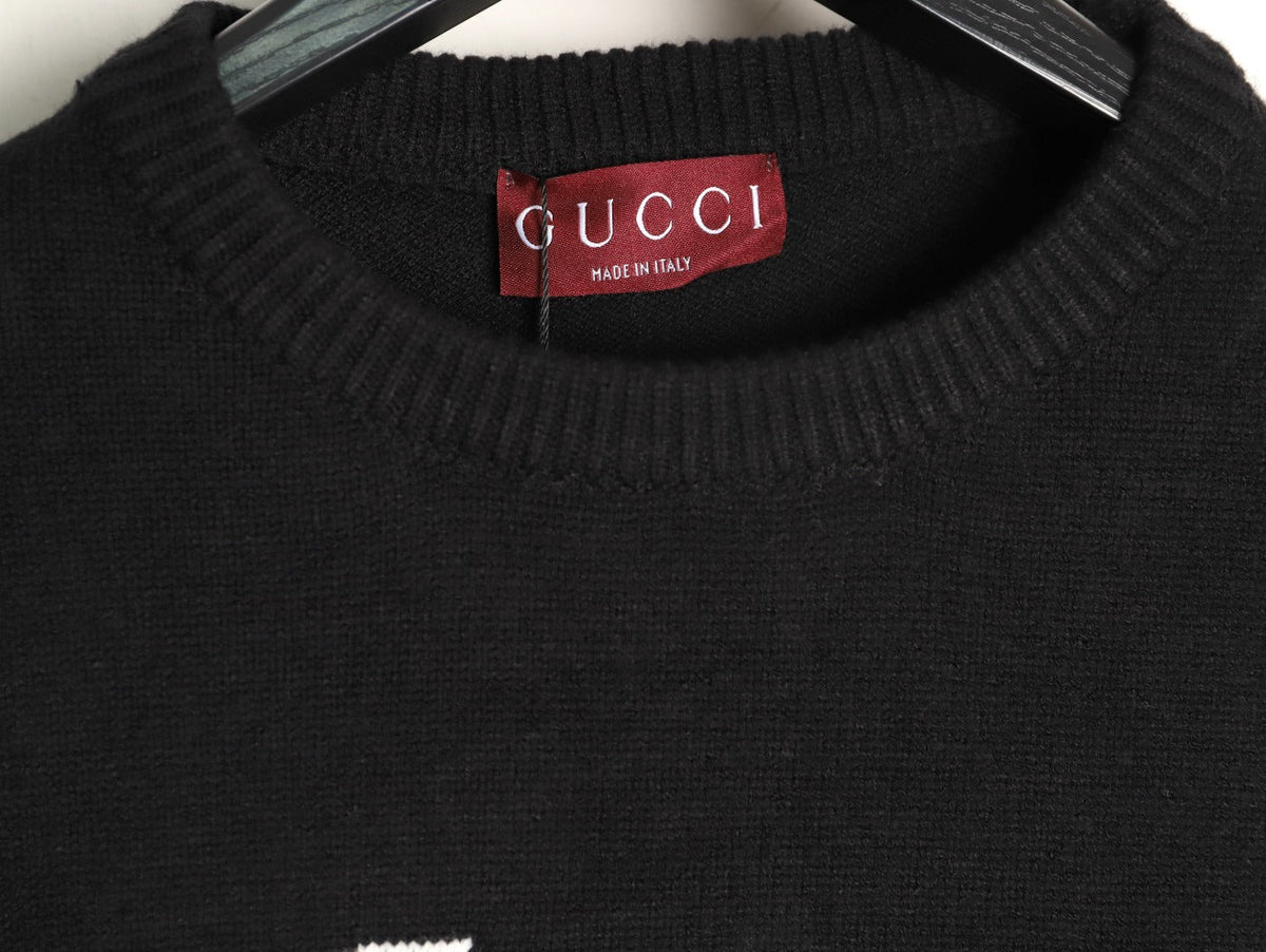 Gucci Signature-Logo Crewneck Sweater - Black