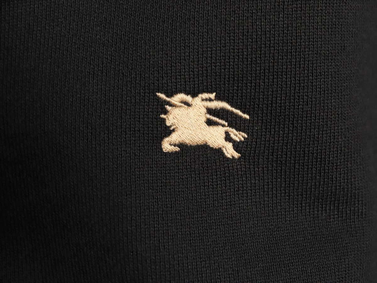 Burberry Oval Equestrian Back-Graphic Zip Hoodie - Black
