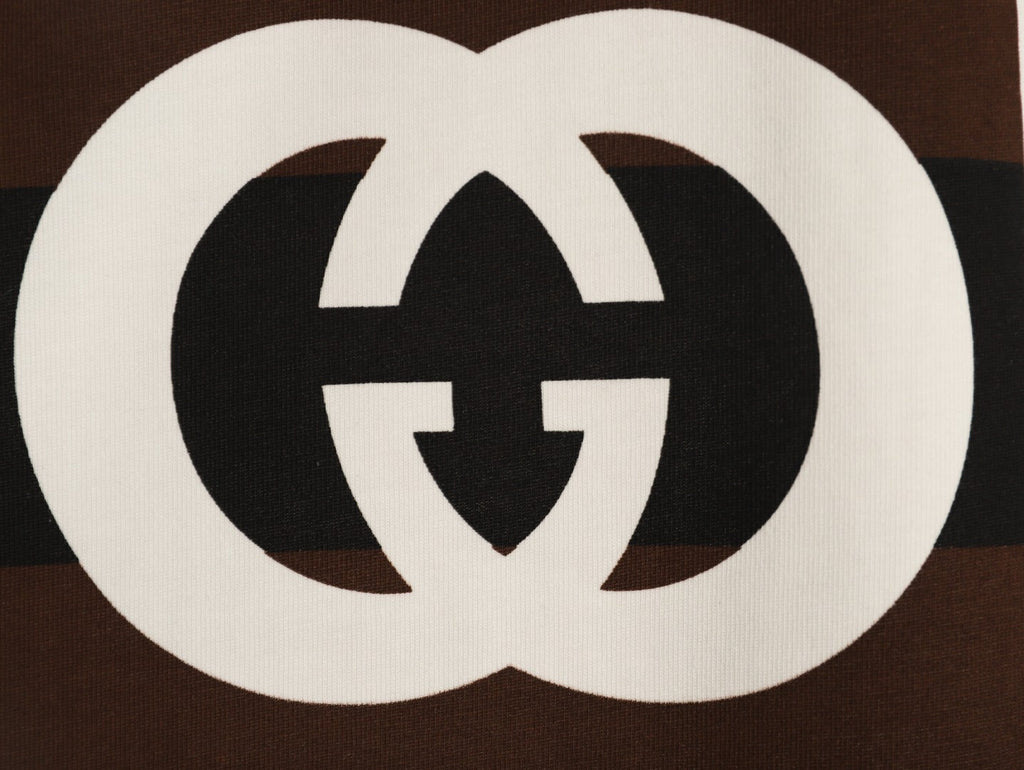 Gucci Interlocking-G Square Lettering T-Shirt - Cream and Black